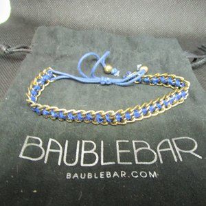 Blue Thread and Goldtone Link BaubleBar Bracelet